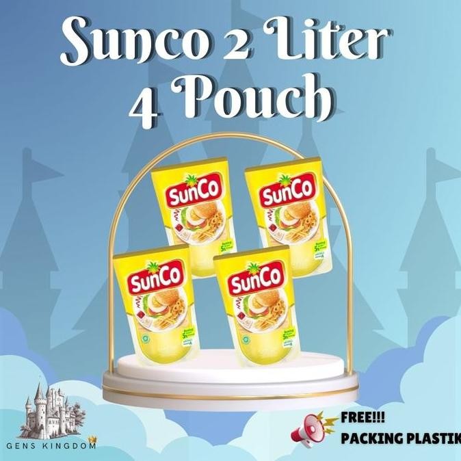 

EXP LAMA [EXCLUSIVE GENSKINGDOM HARGA TERMURAH] - MINYAK SUNCO ISI 4 POUCH MINYAK KELAPA SAWIT PREMIUM