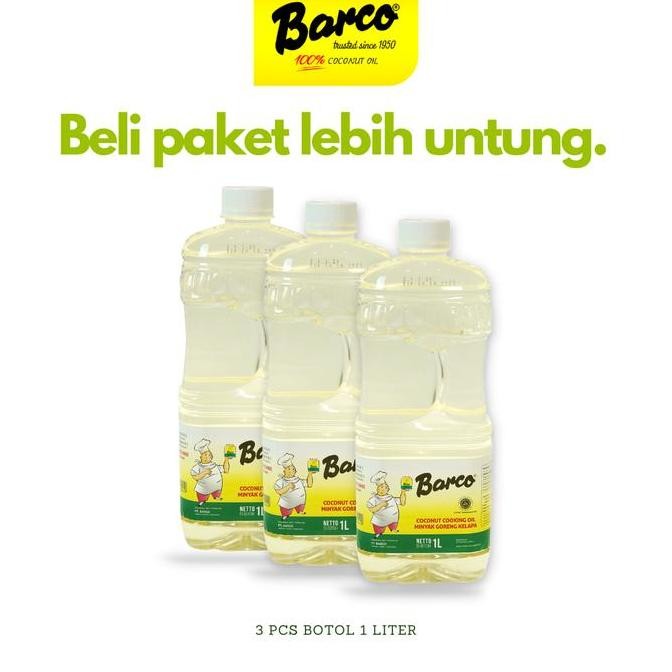 

EXP LAMA !! MINYAK GORENG BARCO BOTTLE 1 LTR (3 PCS)