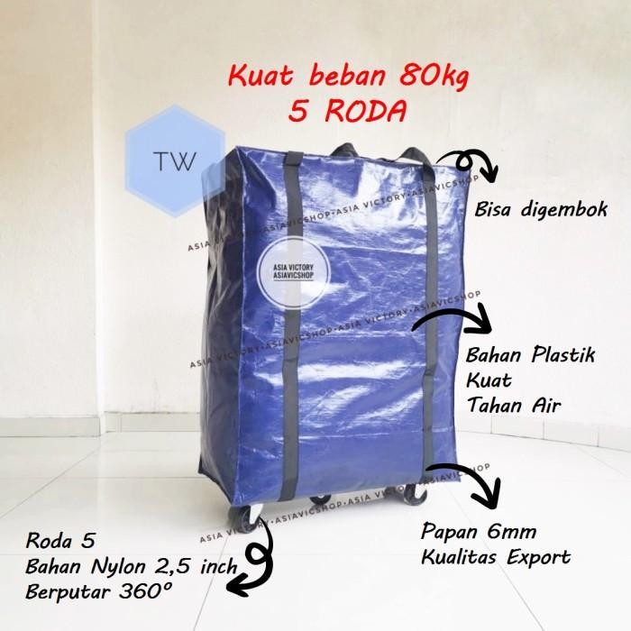 Tas Travel Barang Roda 4 (Bp) Shopping Bag Belanja Lipat Koper Original Dan Terpercaya