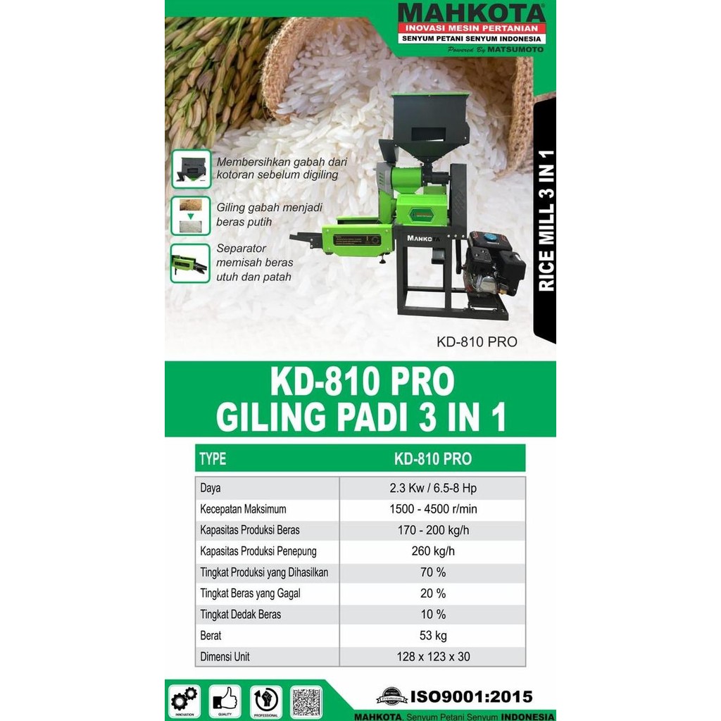 

Terlaris Gilingan Padi & Penepung Kombinasi 3In1 Mahkota Kd 810 Pro / Cod Jawa