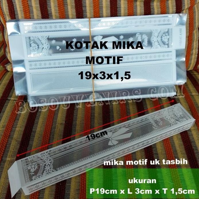 

ready !!! isi 100 Kotak Mika souvenir uk 19x3x1,5cm | kotak souvenir tasbih kayu