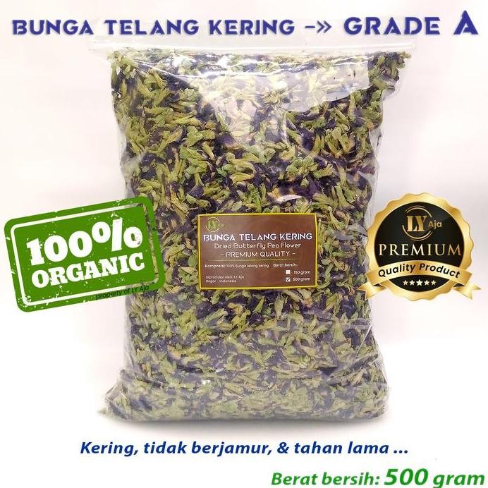 

ready stock Teh Bunga Telang Kering 500 gram LY Aja Butterfly Pea Organik Tumpuk