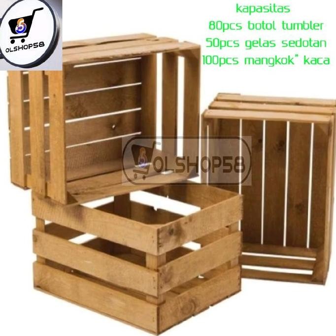 

ready !!! 1PCS PETI PALET KAYU BESAR EKSTRA PENGAMAN PACKING PAKET SOUVENIR