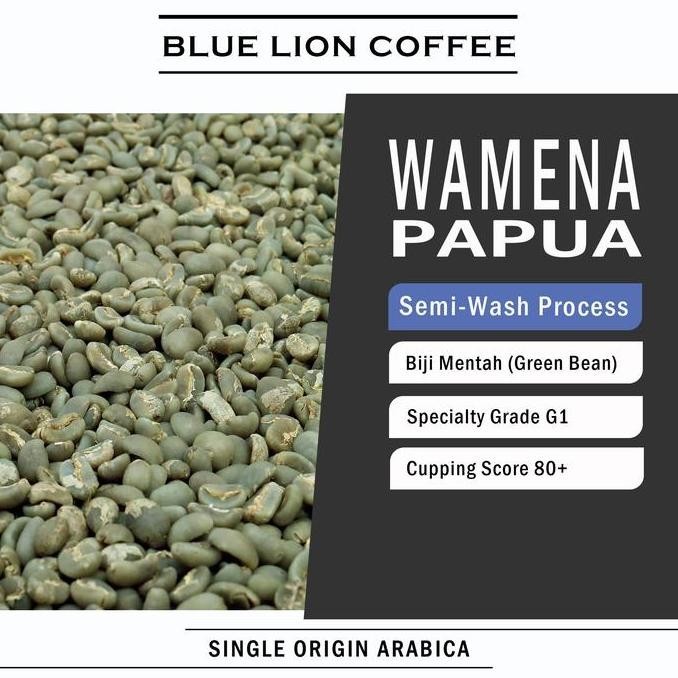 

ready stock Blue Lion Coffee Green Bean 1 kg Papua Wamena Arabika Biji Mentah