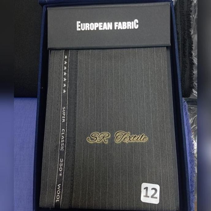 Bahan Jas Celana Salur / Kain Wool Salur Super 250's By European Fabric ( Per 50 Cm) murah