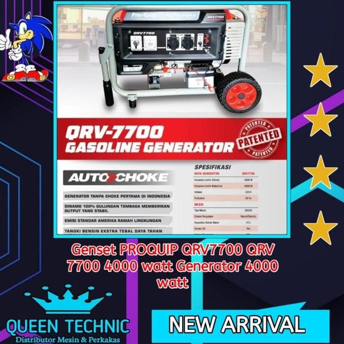 Genset Proquip Qrv7700 Qrv 7700 4000 Watt Generator 4000 Watt