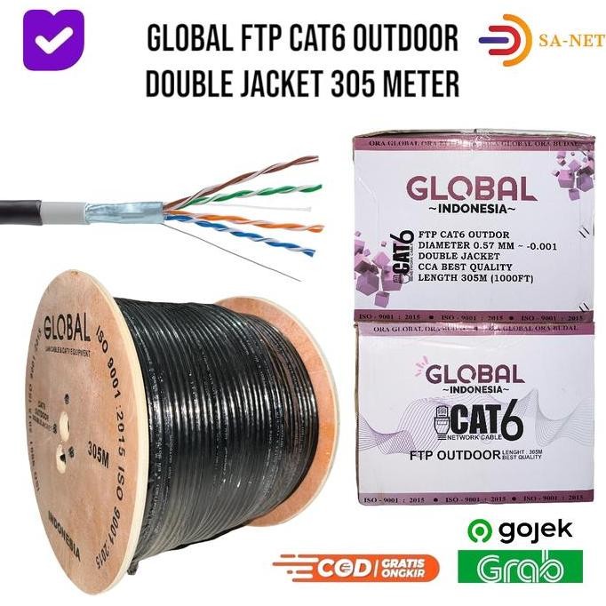 TERMURAH - GLOBAL FTP CAT 6 305 METER KABEL LAN OUTDOOR