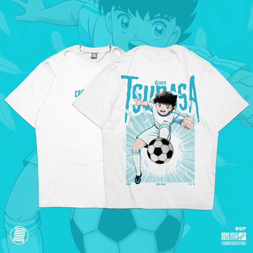 T-Shirt Captain Tsubasa Ozora Football Sepakbola Kartun Jadul Retro 90s Manga Anime Wibu Japanese Ba