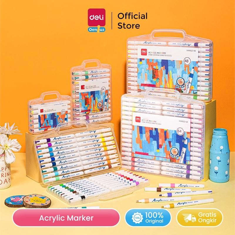 

NEW PRODUCT DELI SPIDOL AKRILIK / ACRYLIC MARKER 12/24/36/48 WARNA HM912 SIENNAOUTLET487