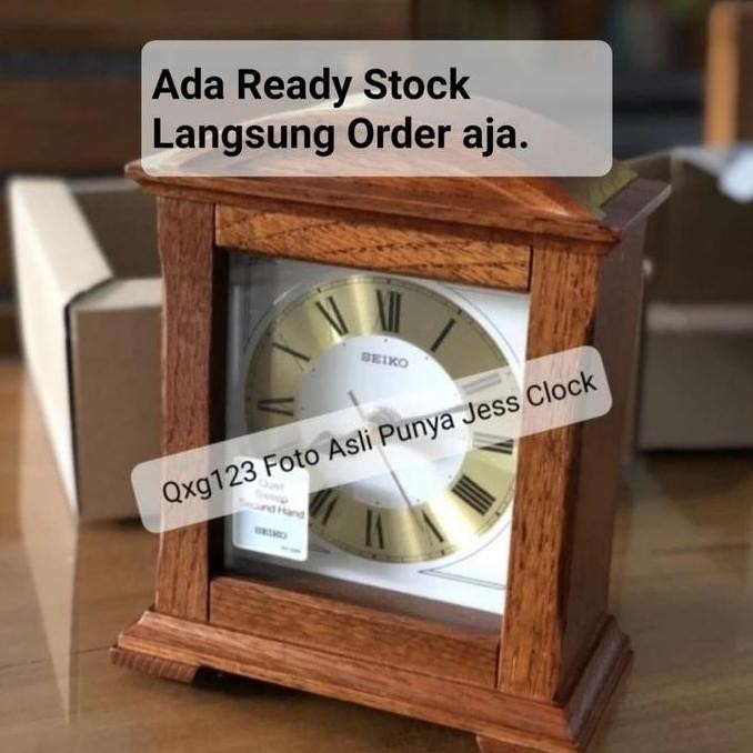 Qxg123 Jam Meja Weker Seiko Original Kayu