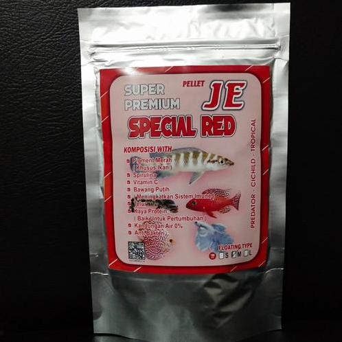 Terlaris Pelet Je Super Premium Special Red Pakan Ikan Channa Cichlid Louhan