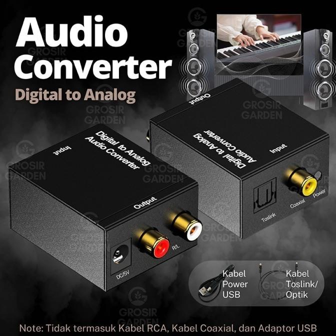 Converter Audio Toslink Optical Coaxial Digital to Analaog USB RCA TV