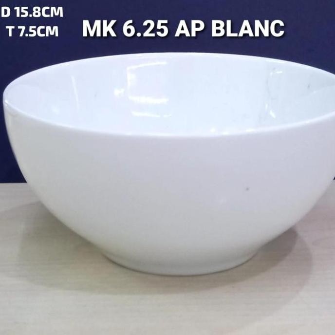 Open DS] Mangkok Keramik Porselen Putih Polos Blanc 6" Mangkok Cekung Dalam Mangkok Sayur Kuah Sup S