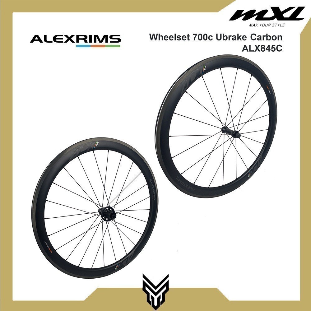 MXL ALEXRIM Wheelset ALX845C Velg Set Sepeda Road Bike Carbon U-Brake 700c