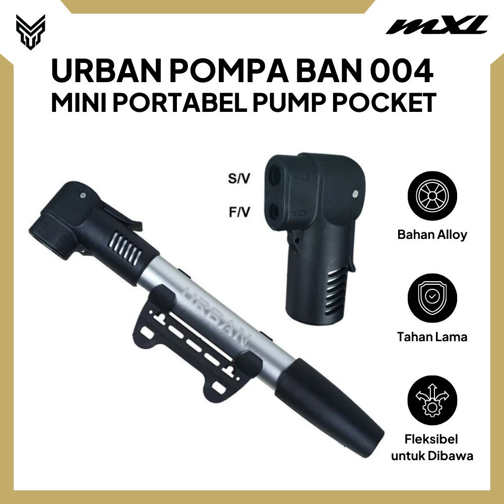 MXL Urban Pompa 004 Mini Portabel Pump Pocket Pompa Ban Sepeda SV/FV Alloy