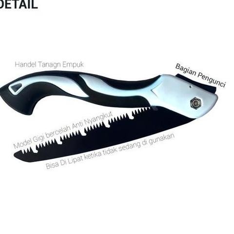 .........] Gergaji Lipat Tajam Kecil Portable Folding Saw Potong Kayu Knifezer