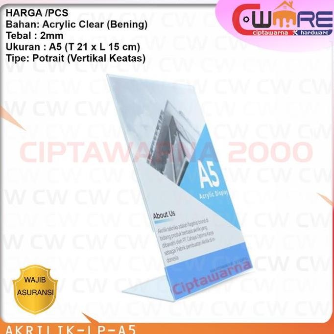 

Produk Terbaik] TEMPAT BROSUR TENT HOLDER TENT CARD AKRILIK DISPLAY UKURAN A5