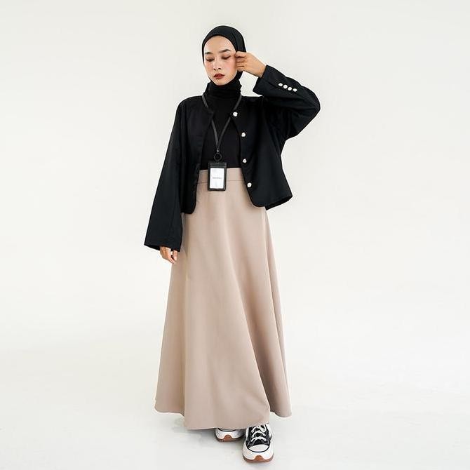 Severli FUJI Midi Maxi Skirt | Rok Kerja | Rok Wanita Korean Style Formal Casual | Rok High Waist Fl