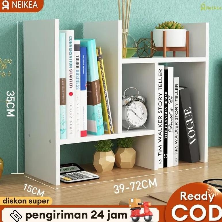 Rak Buku Atas Meja Rak Portable Minimalis Meja rak buku kokoh