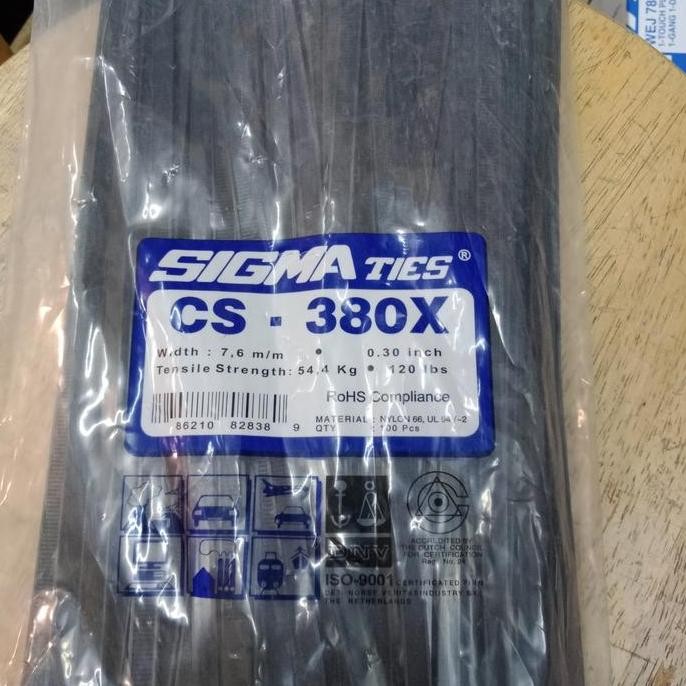 

Kabel Ties / Kabel Tis / Cable Tie CS 380 X 7.6 mm Hitam 38 cm SIGMA