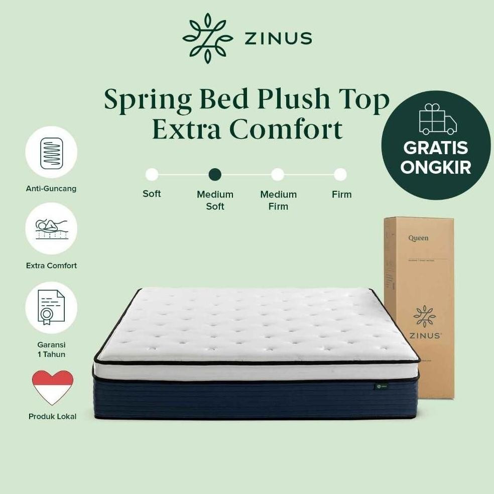 Kasur Spring Bed Zinus Plush Top Extra Comfort