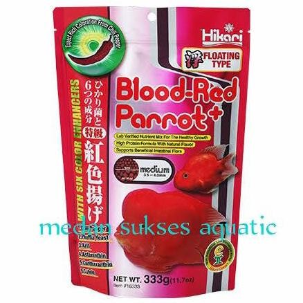 Terlaris Pelet Ikan Parrot Hikari Blood Red Parrot (Medium Pellets) 333Gr