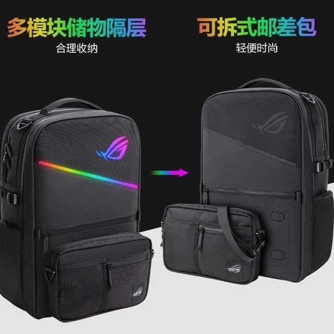 Backpack ASUS ROG Gamer BP3703 15,6/16/17,3 inci Efek Pencahayaan RGB