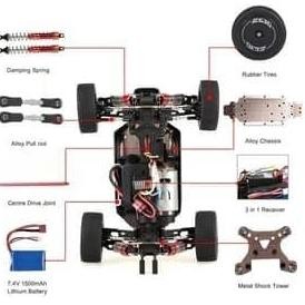 Miliki Rc Car Buggy Wl 144001 1/14 4Wd 60Km/H Rtr