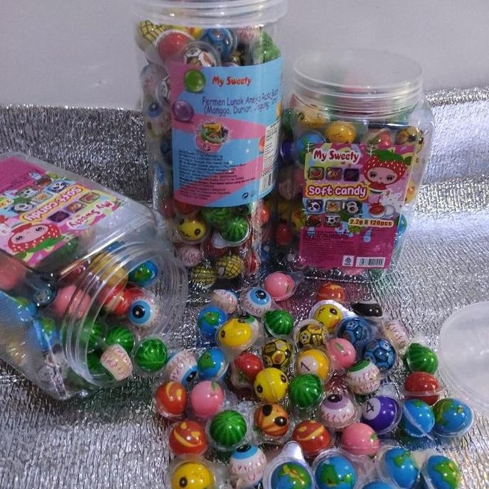 

Toples Soft Candy Mini aneka rasa buah isi 120 pcs exp 07/03/2026 - Permen Snack Cemilan Kering Food
