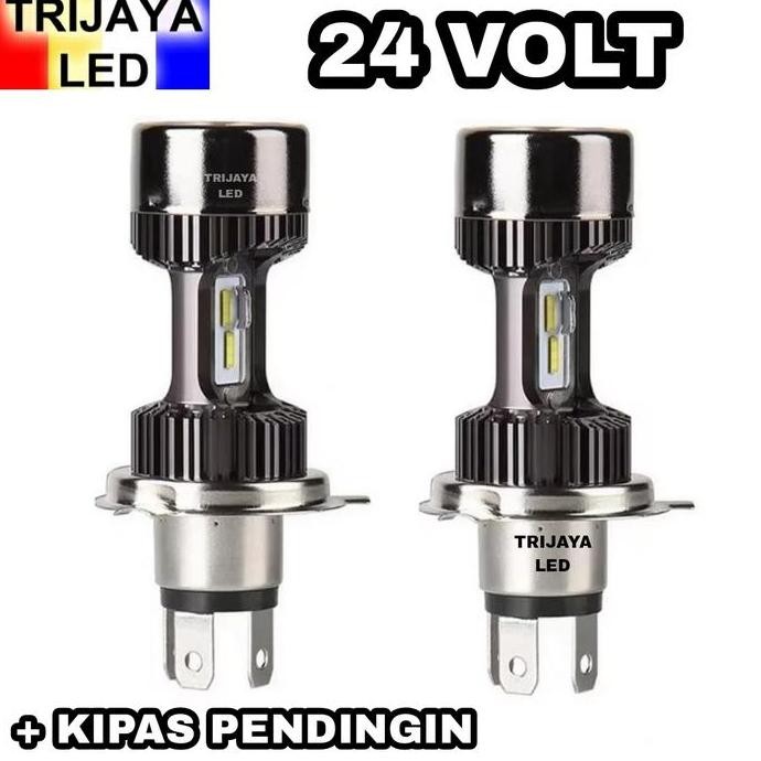New Lampu LED Utama Depan 24 Volt H4 Angel Kipas Pendingin 90 Watt Truk