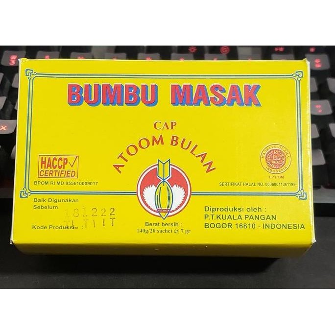 

Bumbu Tabur Rasa Ayam Bawang Atom Bulan Masak Cap Atoom Bulan