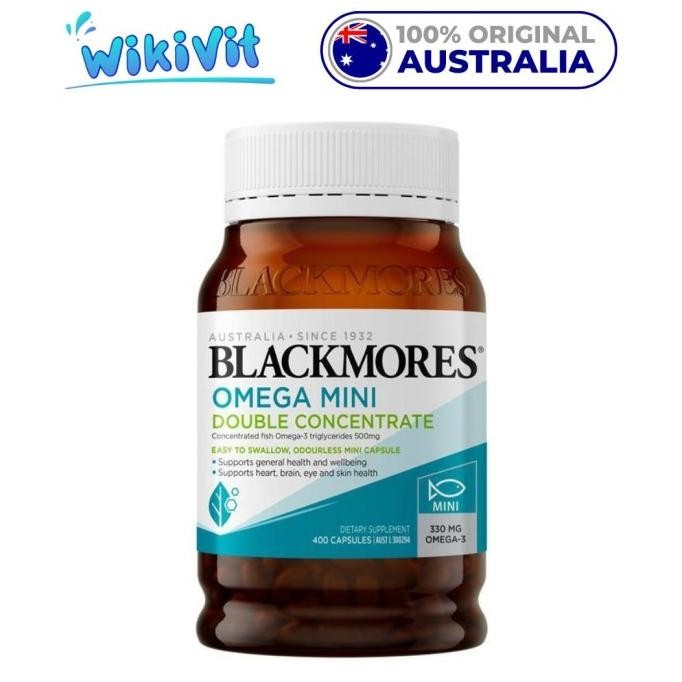 

Terlaris Blackmores Omega Mini Double Concentrate 400 Capsules - Original Australia / Concentrated Omega-3 Triglycerides 500Mg / Vitamin Kapsul Omega3 Trigliserida 500 Mg / Suplemen Omega 3 Mini Caps / Suplemen Minyak Ikan / Fish Oil