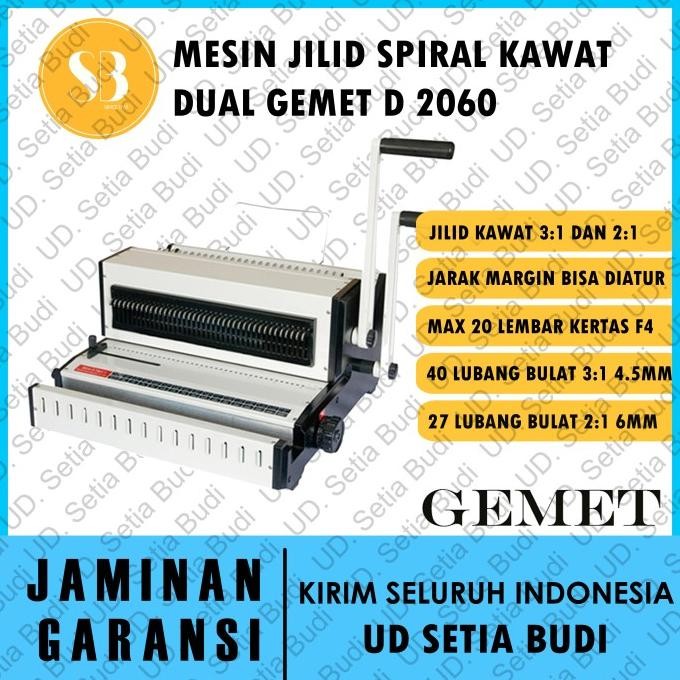 

NEW Mesin Jilid Kawat Bulat GEMET D2060 2:1 3:1 F4 Mesin Binding D 2060