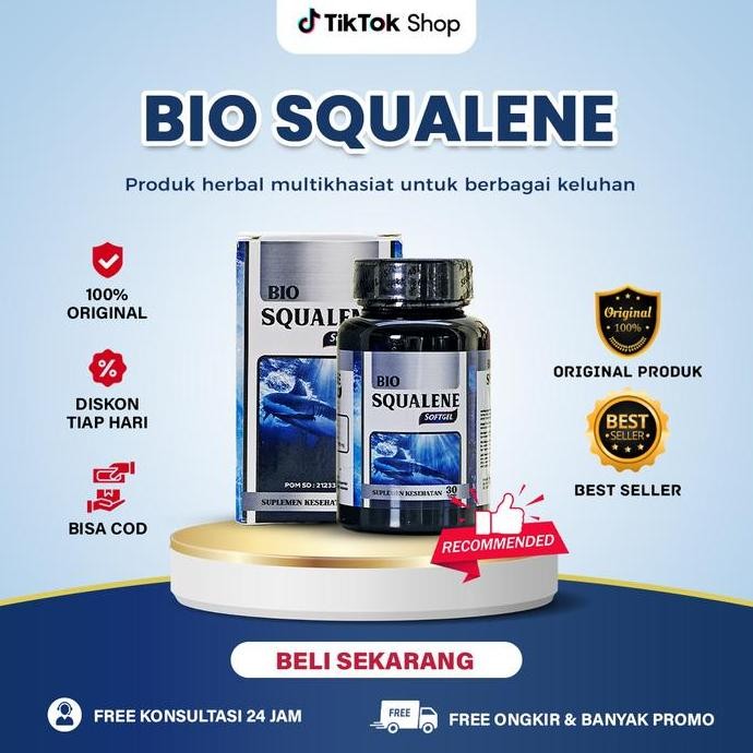 

Terlaris Vitamin Bio Squalene Softgel - Ekstrak Minyak Hati Ikan Hiu 100% Original Bpom Halal Mui