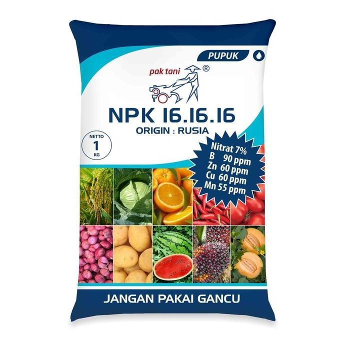 

Terlaris Pupuk Npk 16-16-16 Biru Pak Tani 1 Kg