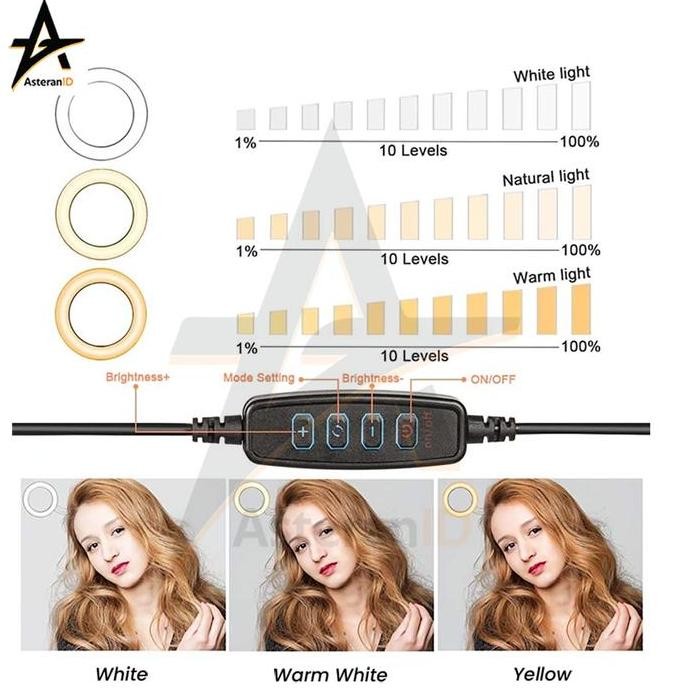 Ringlight Bn26 Untuk Live Streaming Vlogger Video Led Holder Tripod New Stok