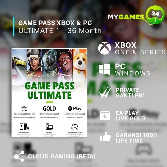 Xbox Game Pass / Gamepass Ultimate 1-14 bulan Xbox PC Cloud Gaming