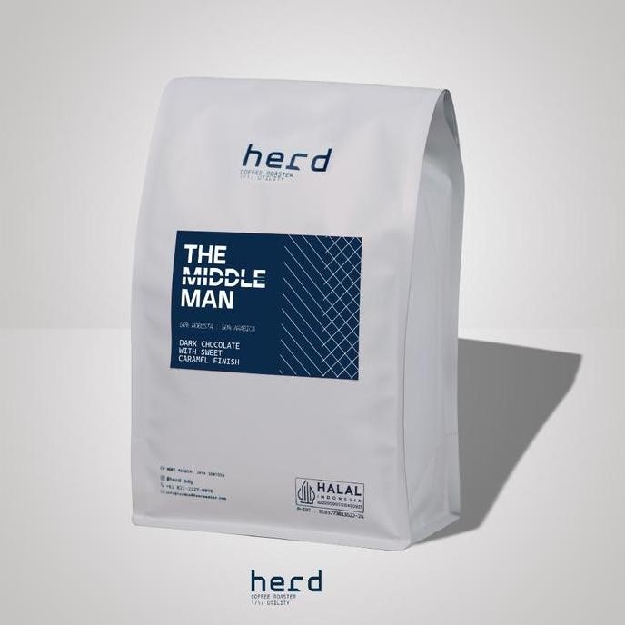 

Biji Kopi MIDDLE MAN 50:50 Blend Espresso Blend 1 KG Herd Coffee