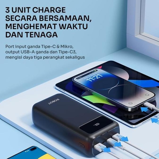 Baru Robot Rt32 / Rt-32 Powerbank 30000Mah Quick Charging Powerbank