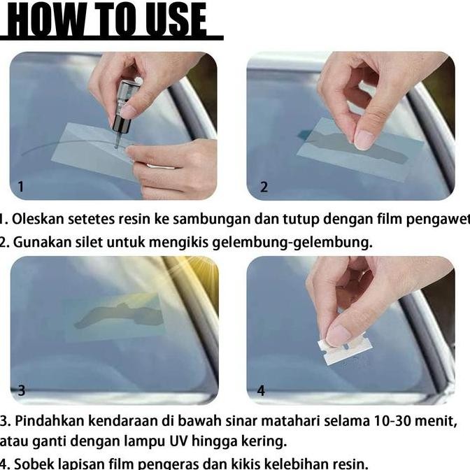Terlaris Lem Untuk Kaca Mobil Retak Lem Kaca Mobil Retak Windshield Repair Kit Origina Jendela Retak