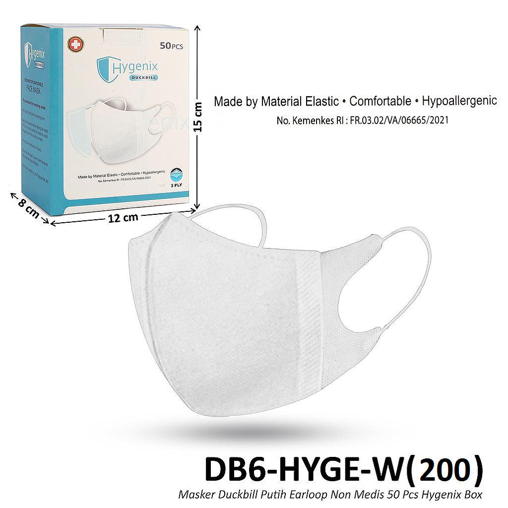 Masker Duckbill Earloop Non Medis Embos 50 Pcs Hygenix