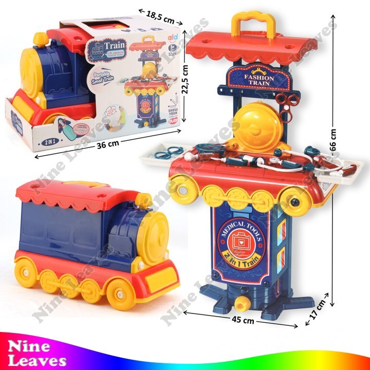 Mainan Anak Dokter Set Mainan Edukasi Anak 2in1 Kereta Dokter Fashion Train Stetoskop