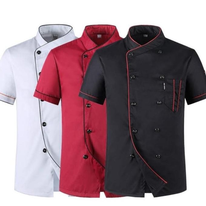 Seragam Chef Seragam Koki Baju Koki Lengan Pendek Original New Stok