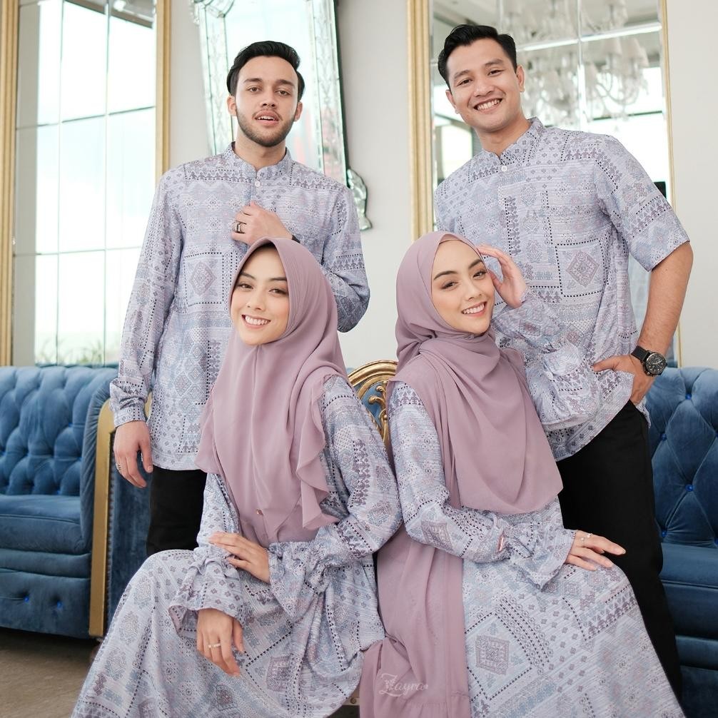 SEMPOL ZAYRA HIJAB | GAMIS SARAH NON OUTER | Baju Couple Pasangan Keluarga Kondangan Lebaran Kekinia