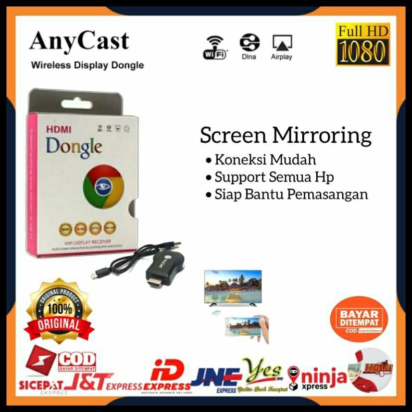 ANYCAST DONGLE SCREEN MIRRORING DARI HP KE TV LED / ANYCASH DONGEL MIRACAST WIFI / PENYAMBUNG PENGHU