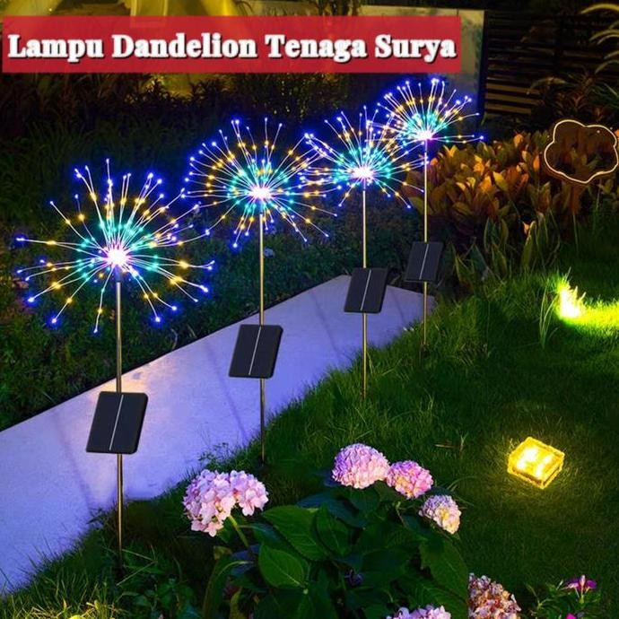 Sale p plus Lampu Bunga Dandelion Tenaga Surya Anti AIR Untuk Dekorasi Taman Outdoor/Lampu LED Tenag
