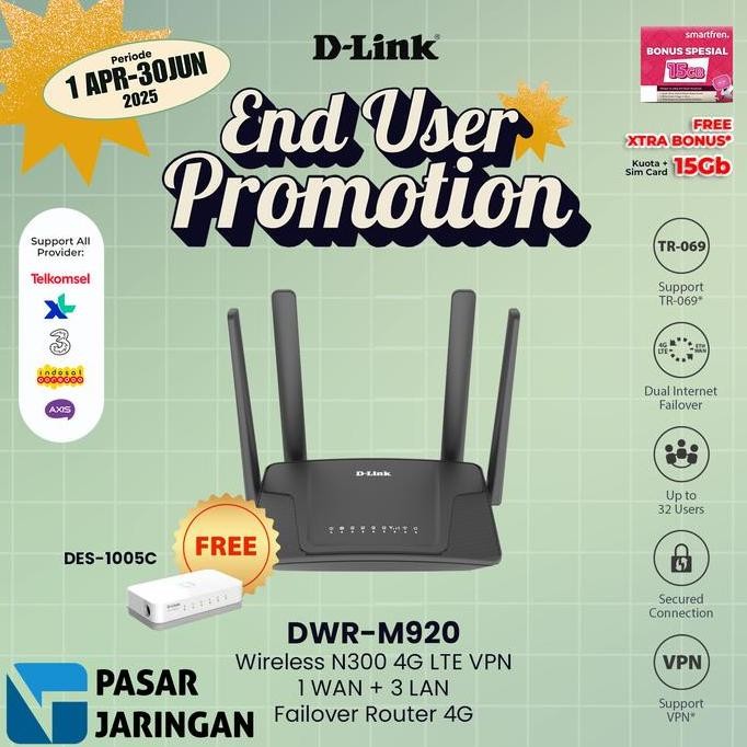 READY D-Link DWR-M920 / DWR-920 N300 4G LTE Modem Wireless Router