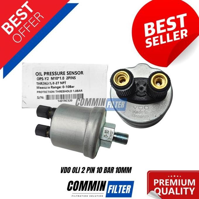 VDO SENSOR TEKANAN OLI SWITCH OLI VDO 10 BAR 2 PINS DRAT 10MM