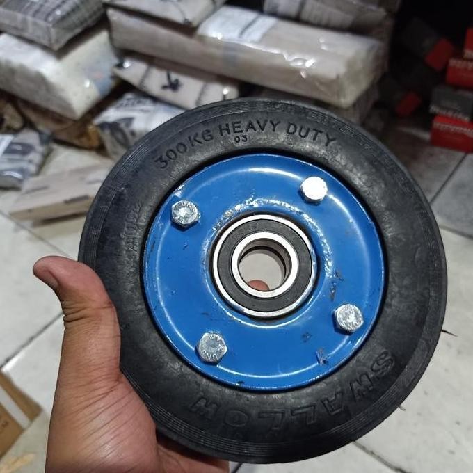 Heavy Duty Trolley Wheel / Roda Lori 7" Swallow 2 Bearing Murah