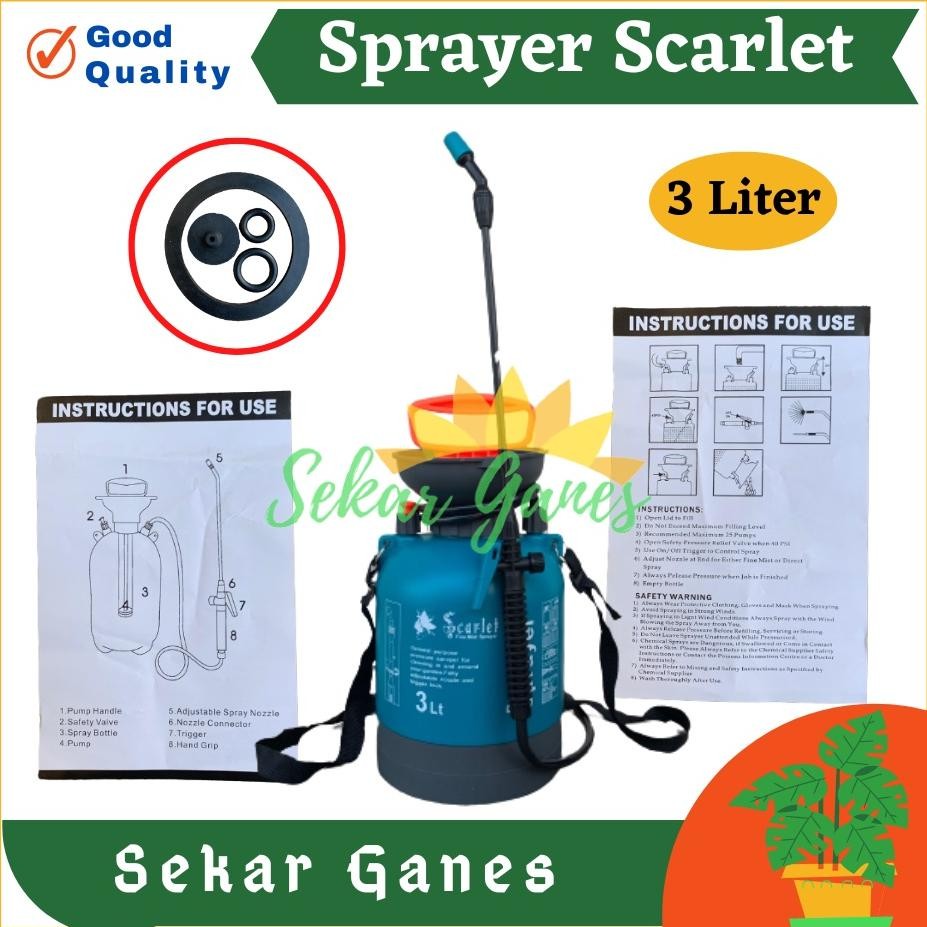 TANGKI SPRAYER SCARLET 3 LITER ALAT SEMPROT PRESSURE Semprot Pertanian Tanaman Rumput Air Hama - Ala